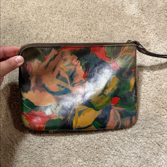 Patricia Nash Cassini leather floral wristlet